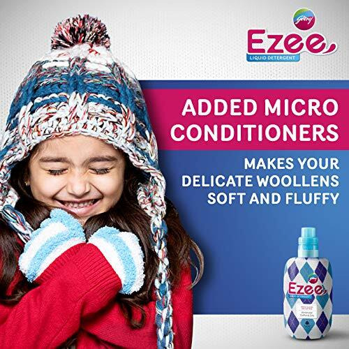 Godrej Ezee Liquid Detergent for both Top load and Front load Washing - 500g Bottle, for Winter Wear | Added Conditioner | No Soda Formula | Woolmark Certified