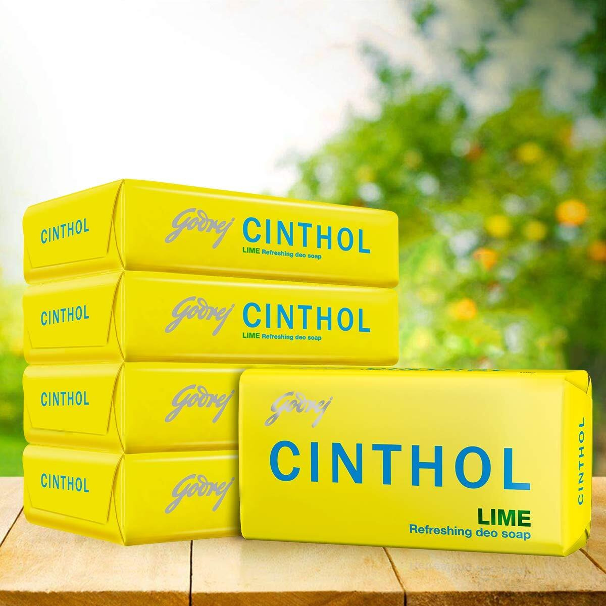 Cinthol Lime Soap, 100g (Pack of 5) - 99.9% Germ Protection | Lime Fresh Fragrance | Soaps For Bath Grade 1 Soap | For All Skin Types
