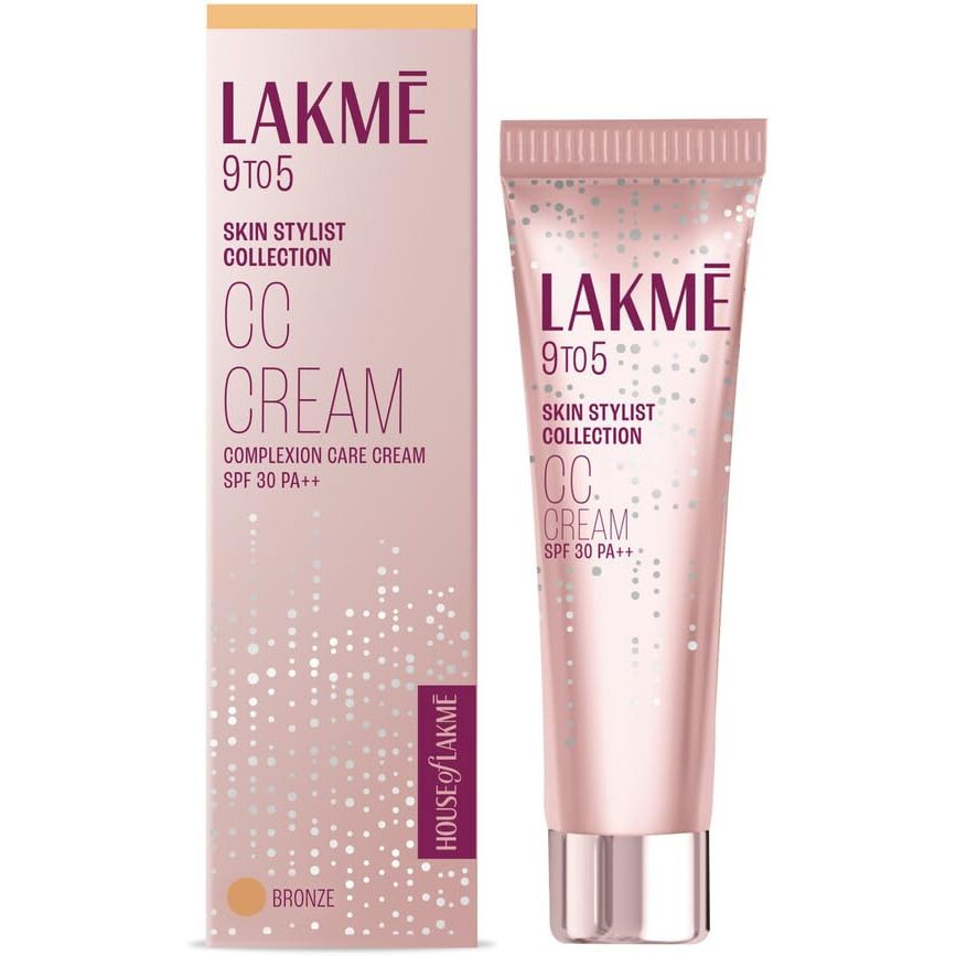 LAKM Natural Cc Found Cream With Spf30 Pa++ - Bronze |Enriched With 3% Niacinamide | Conceals Dark Spots| Brightens Skin |Lightweight Moisturizer + Foundation For All Skin Types |30G, 1 Count