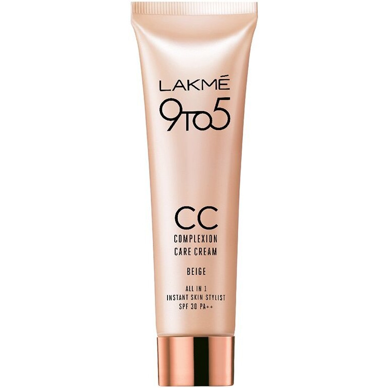LAKM 9 To 5 Cc Cream Mini|| 01-Beige|| Light Face Makeup With Natural Coverage For All Skin|| Spf 30-Tinted Moisturizer To Brighten Skin|| Conceal Dark Spots|| 9 G,1 Count