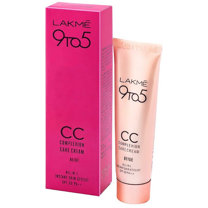 LAKM 9 To 5 Cc Cream Mini|| 01-Beige|| Light Face Makeup With Natural Coverage For All Skin|| Spf 30-Tinted Moisturizer To Brighten Skin|| Conceal Dark Spots|| 9 G,1 Count