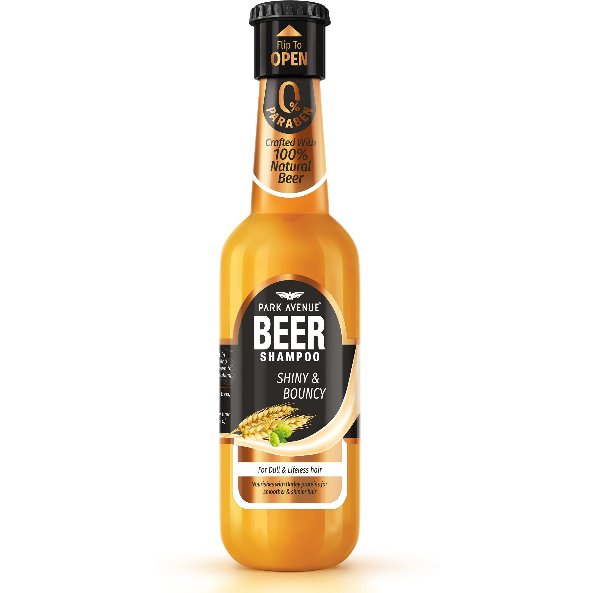 Park Avenue Beer shampoo for Shiny & Bouncy Hair (180ml) | Paraben Free | For Dull & Lifeless Hair | Crafted with Natural Beer