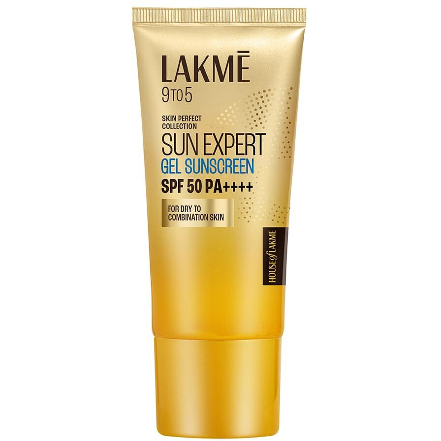 Lakm Sun Expert SPF 50 PA+++ Gel Sunscreen, Niacinamide | Water-Light|For Oily & Combination Skin| Non-sticky | For All Skin Types, For UVA/B Protection,No White Cast 50g