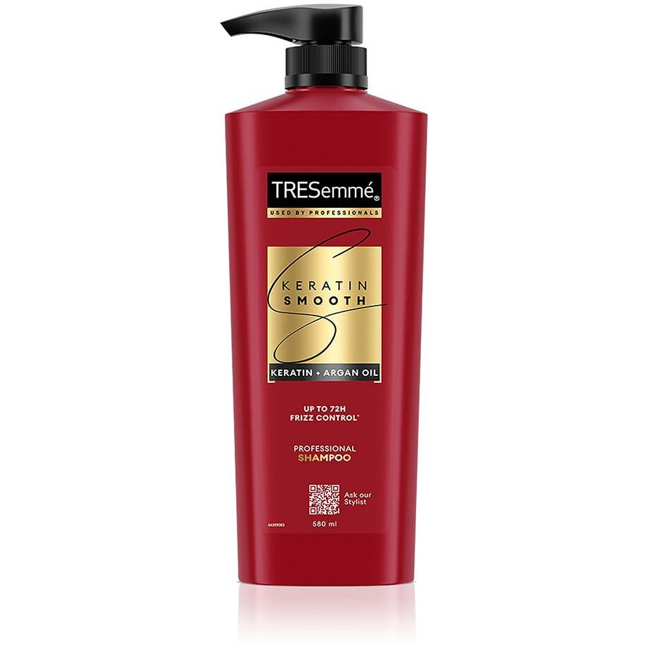 TRESemme Keratin Smooth Shampoo 580 ml|| With Keratin & Argan Oil for Straighter|| Shinier Hair - Nourishes Dry Hair & Controls Frizz|| For Men & Women