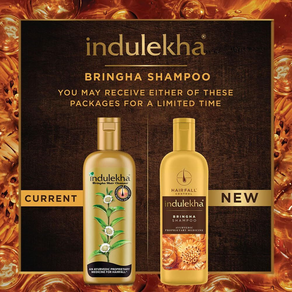 Indulekha Bringha Shampoo, Proprietary Ayurvedic Medicine For Hair Fall, Free From Parabens, Synthetic Dyes And Synthetic Perfume, 340ml