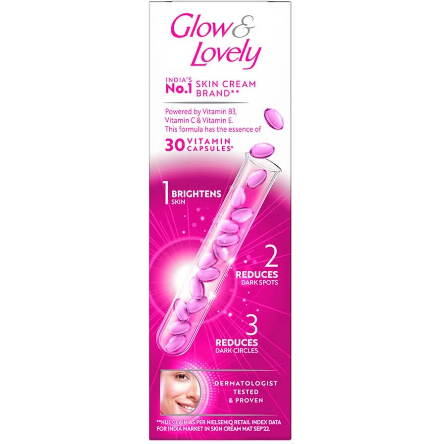 Glow & Lovely Advanced Multivitamin, Brightening Face Moisturizer Cream, 110G, For Glowing Skin, With Vitamin E, C & Niacinamide, Spf 15, Dermatologically Tested