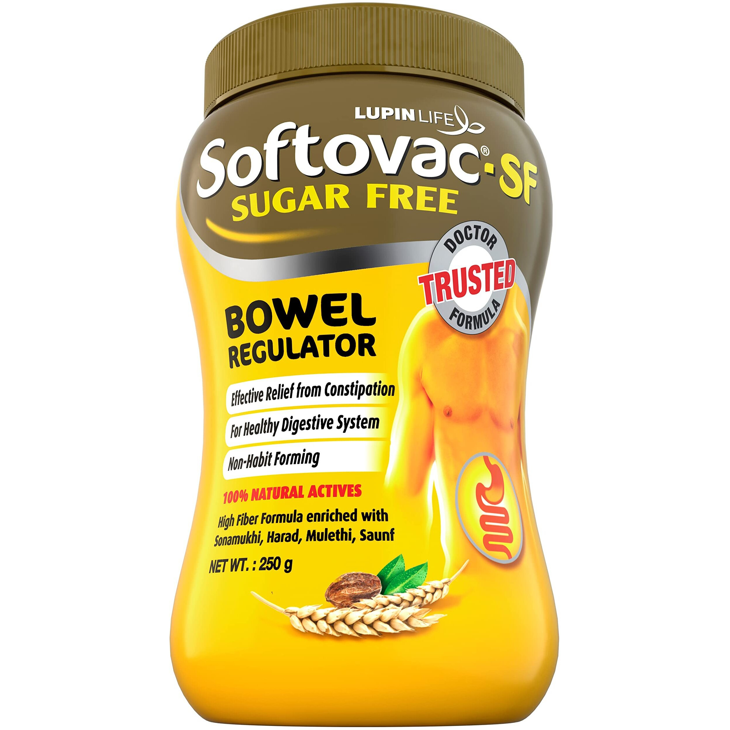 Softovac-Sf (Sugar Free) Bowel Regulator For Effective Relief From Constipation & Irregular Bowel Habits (250Gm)