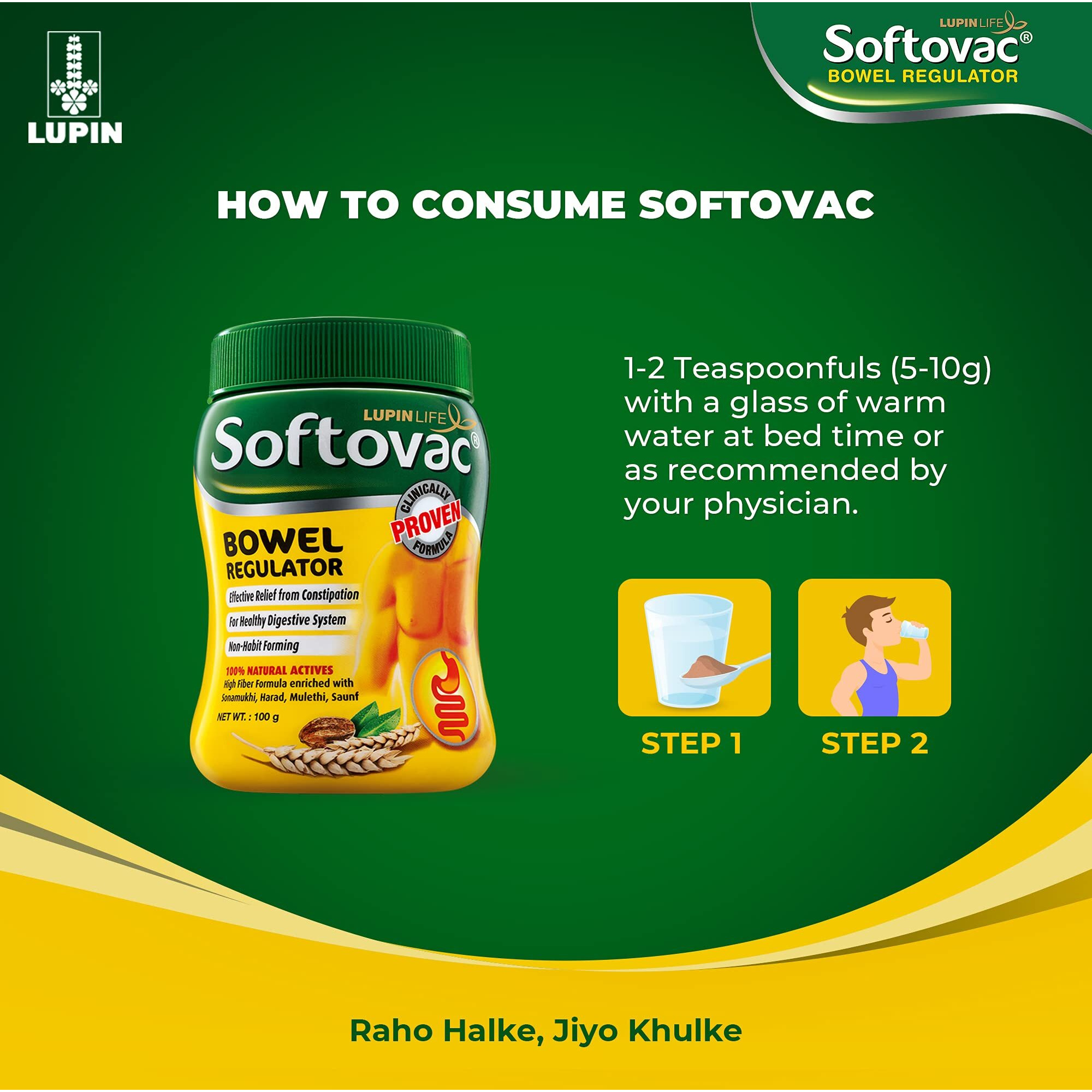 Softovac-Sf (Sugar Free) Bowel Regulator For Effective Relief From Constipation & Irregular Bowel Habits (250Gm)