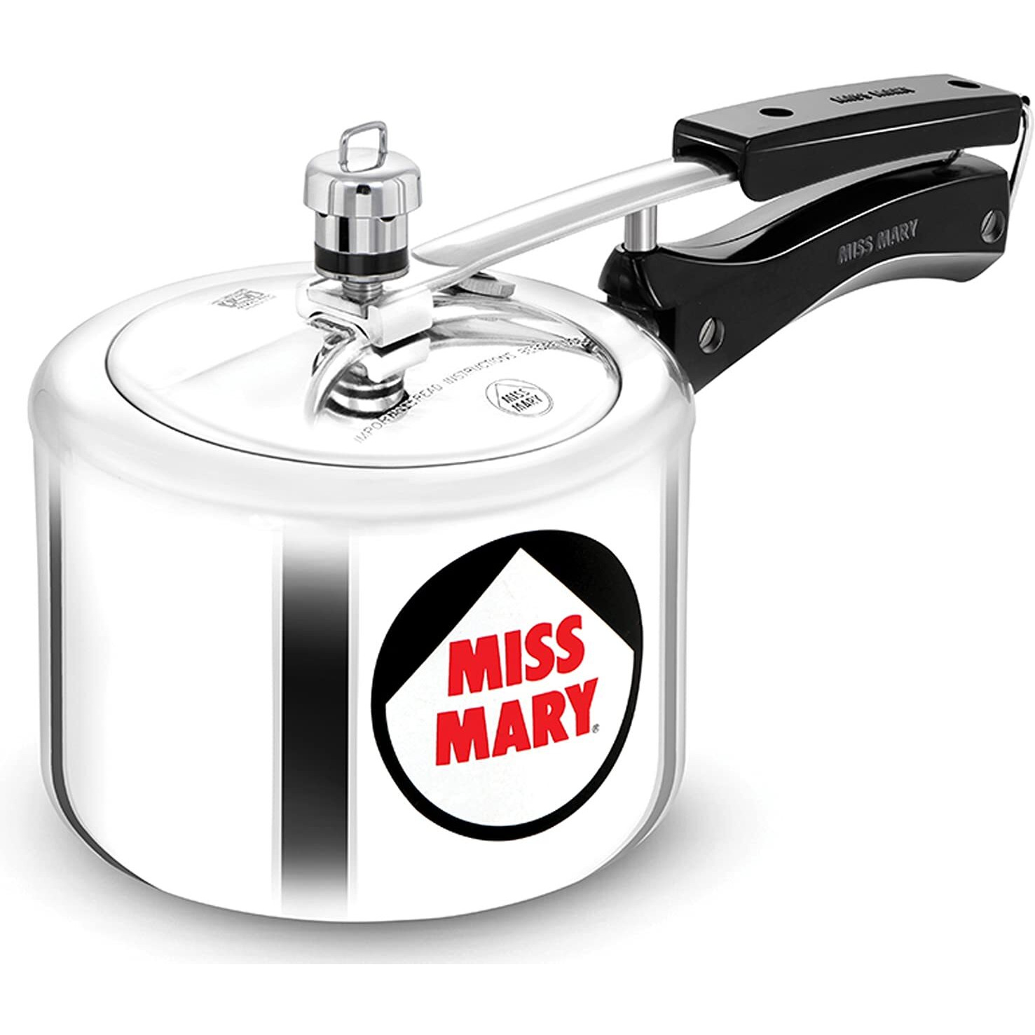 Hawkins Aluminium 2 Litre Miss Mary Pressure Cooker, Small Inner Lid Cooker, Silver (Mm20)