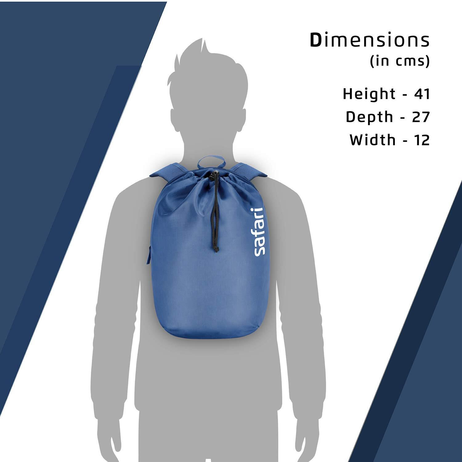 Safari Compact Size 15 Ltrs Standard Backpack For Unisex Adult - Denim Blue Small