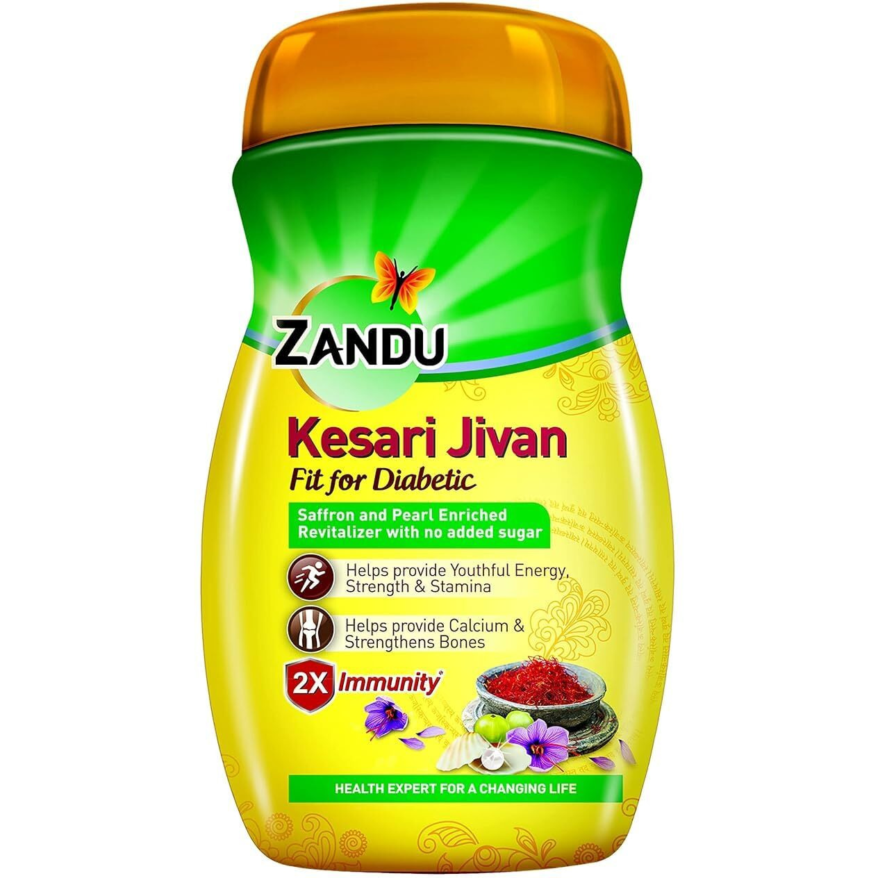 Zandu Kesari Jivan Sugar Free (No Added Sugar) Chyawanprash - 450G With Anti Age Action Formula| Clinically Tested Suitable For Diabetic