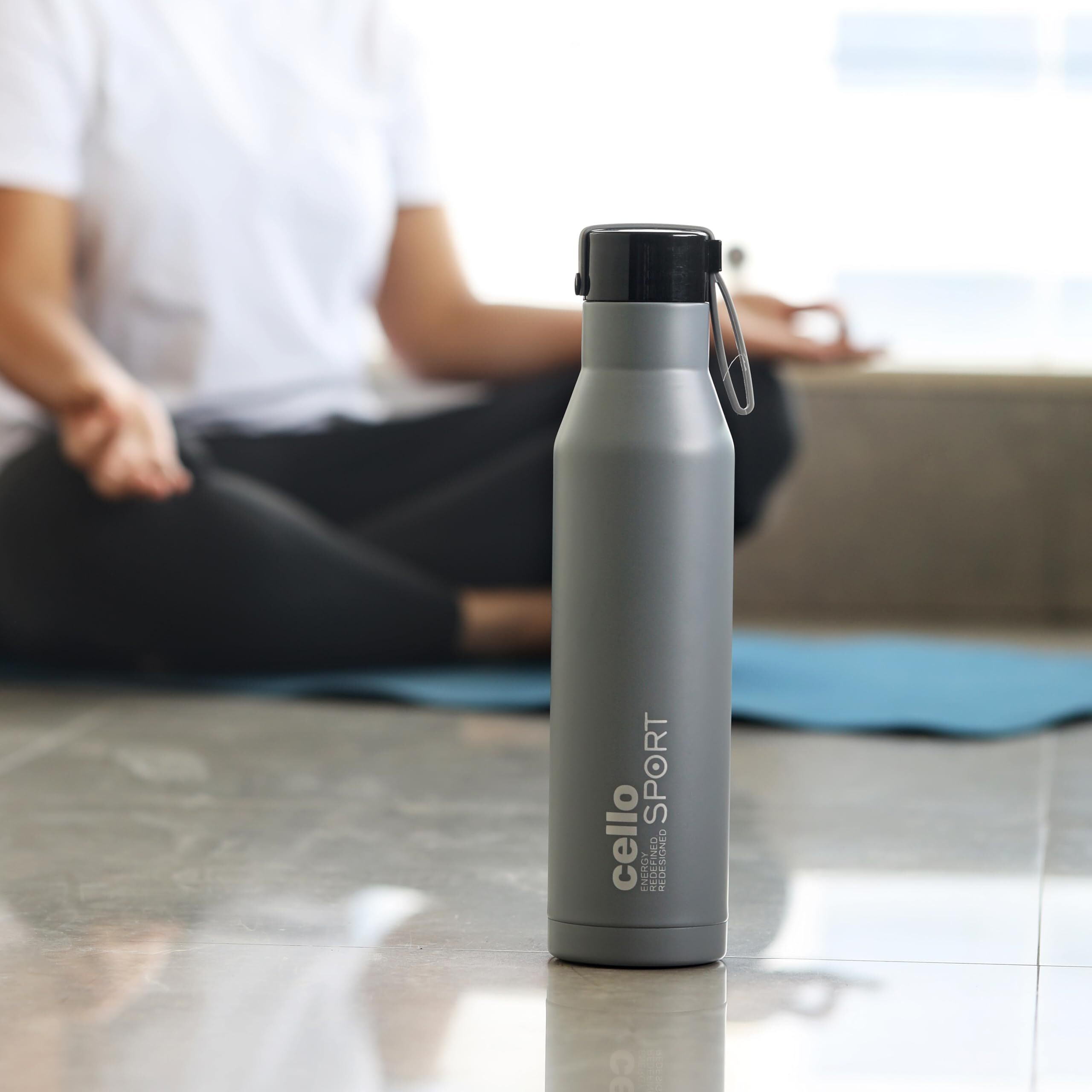 Cello Maestro Thermosteel Flask, 1 Litre, Grey | 24 Hours Hot & Cold Stainless Steel Bottle | Leak Proof & Screw Top Lid | Ideal for Office, Gym, Home, Kitchen, Hiking, Trekking, Travel Bottle