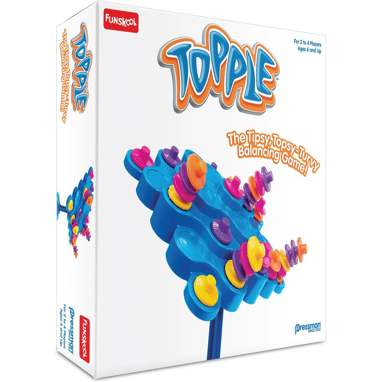 Funskool Board Games Topple, Strategy Balancing And Skill Game, Stack 5 In A Row, For Kids & Family, 2 - 4 Players, Ages 6 And Above