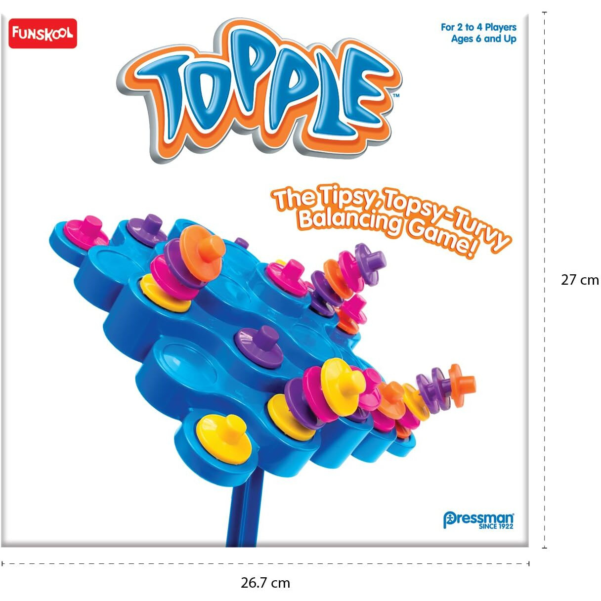 Funskool Board Games Topple, Strategy Balancing And Skill Game, Stack 5 In A Row, For Kids & Family, 2 - 4 Players, Ages 6 And Above
