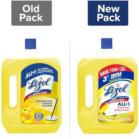 Lizol 2 Litre - Citrus, Disinfectant Surface & Floor Cleaner Liquid | Suitable for All Floor Cleaner Mops | Kills 99.9% Germs| India s 1 Floor Cleaner
