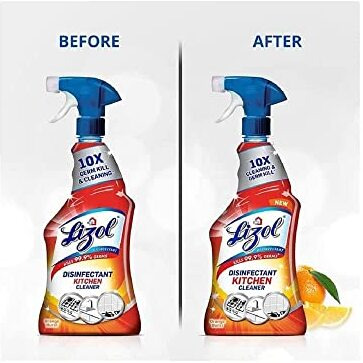 Lizol 450ml, Kitchen Cleaner Spray | Suitable for all Kitchen Surfaces, Gas Stove, Countertop, Tiles, Chimney and Sink | Kills 99.9% germs