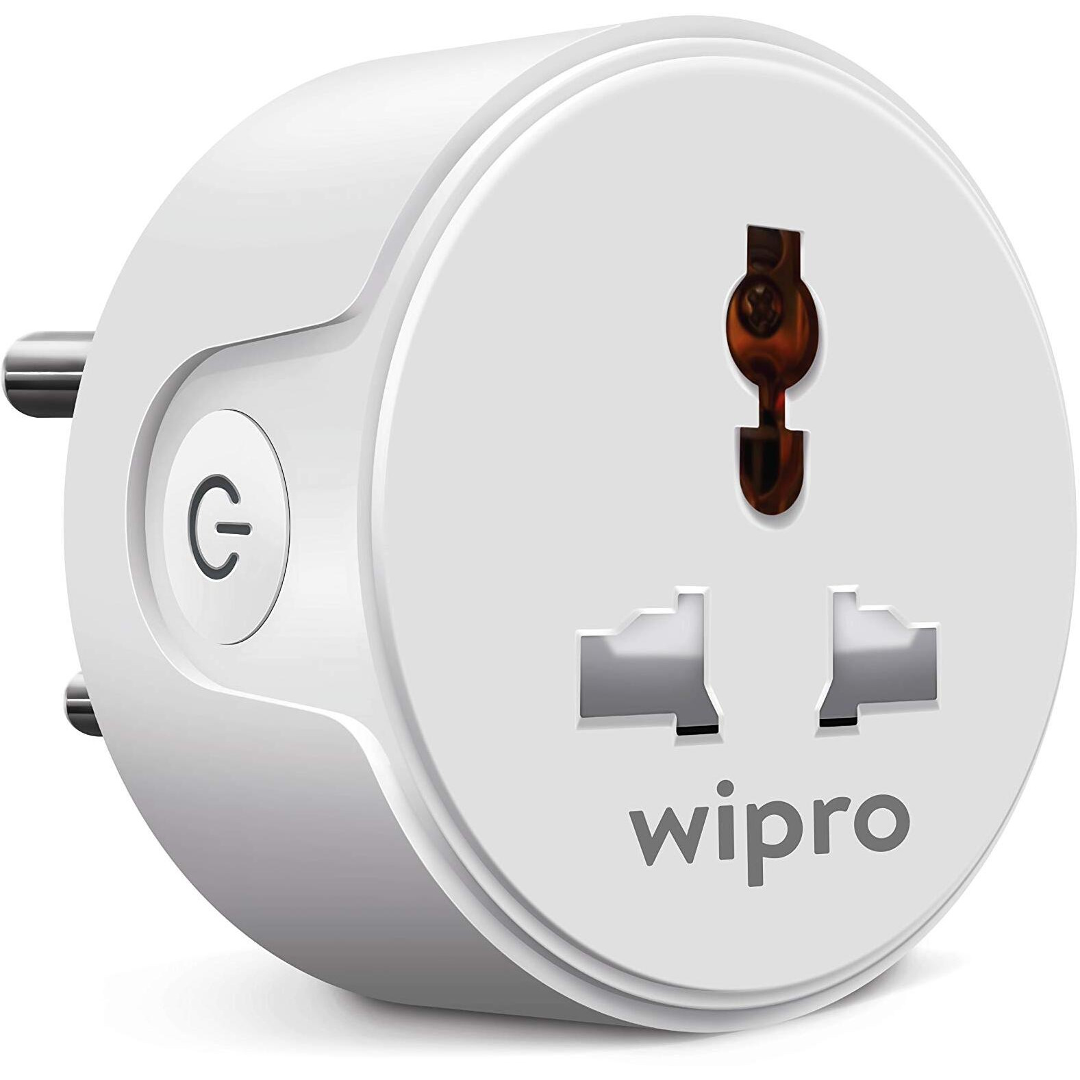 Wipro 10A smart plug with Energy monitoring- Suitable for small appliances like TVs, Electric Kettle, Mobile and Laptop Chargers (Works with Alexa and Google Assistant) (DSP1100)
