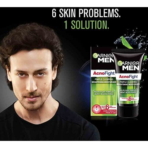Garnier Men Acno Fight Pimple Clearing Brightening Cream Moisturizer, 45G