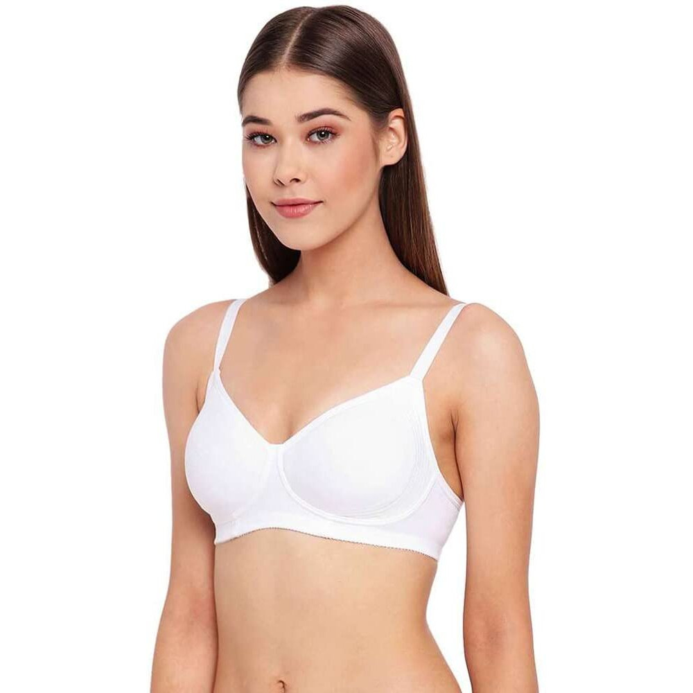 Enamor A042 Side Support Shaper Supima Cotton Everyday Bra - Non-Padded, Wirefree & High Coverage White