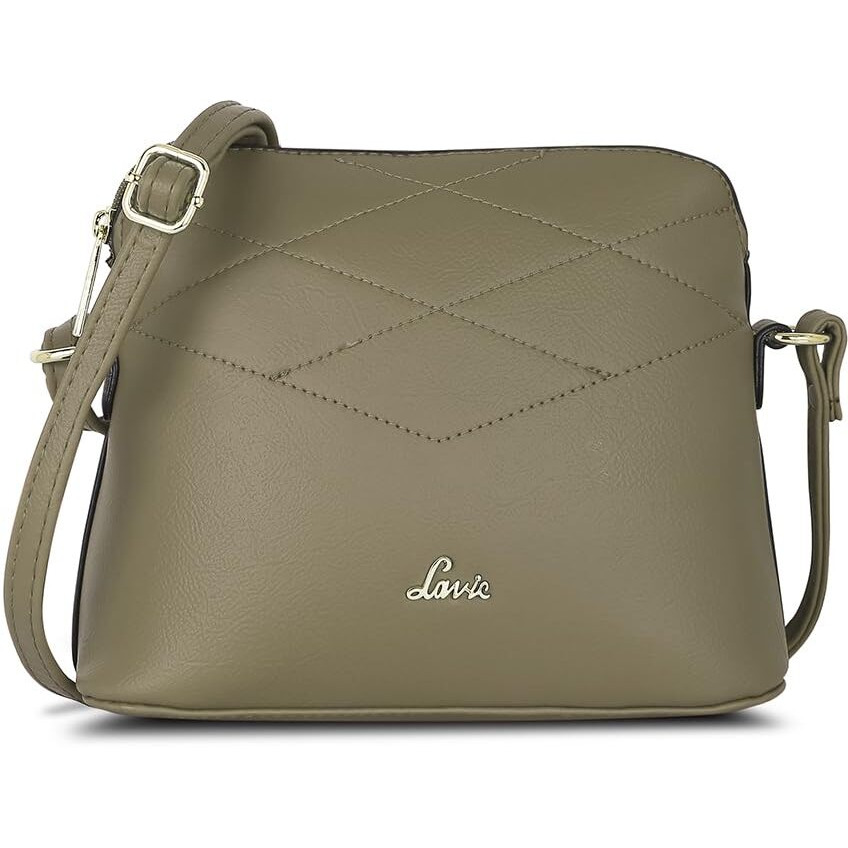Lavie Women s Marma Zig Zag Sling Bag (Olive)