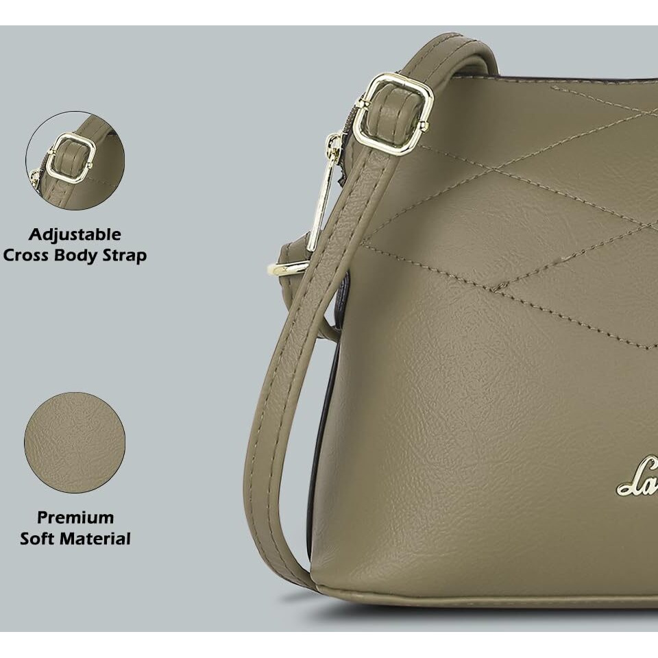 Lavie Women s Marma Zig Zag Sling Bag (Olive)