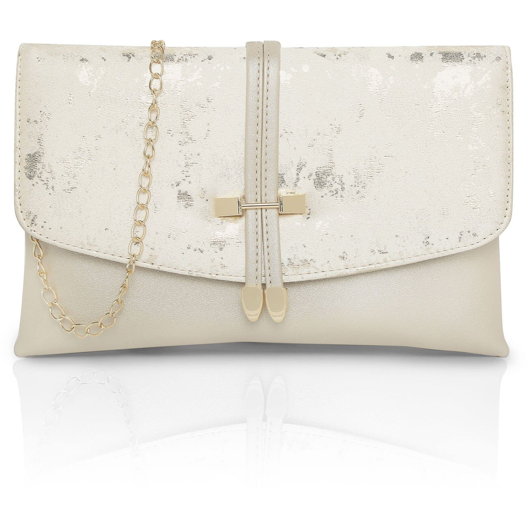 Lavie Women s Chirpy Large Foldover Clutch (Gold Metallic)
