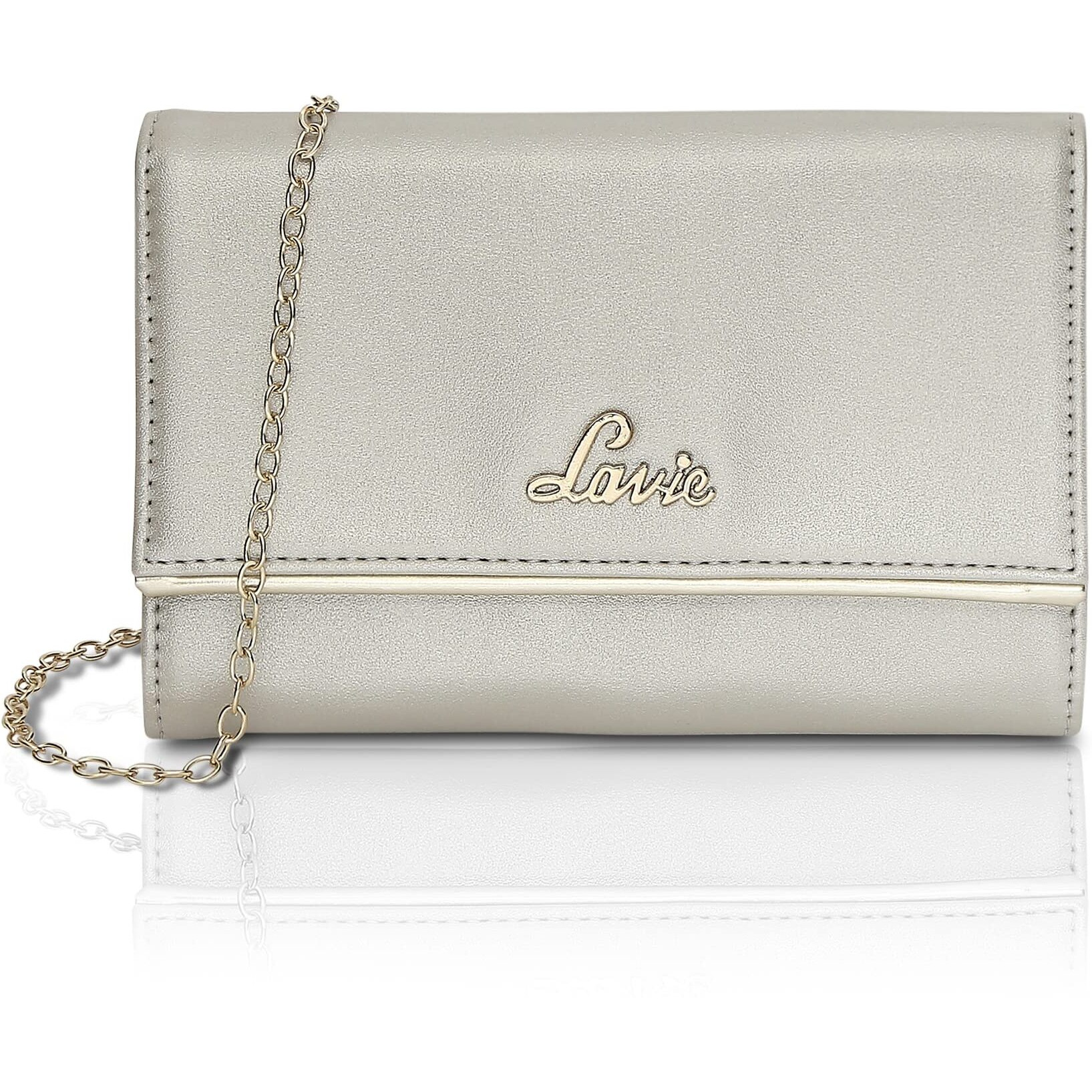 Lavie Women s Small Framed Foldover Clutch | Detachable Chain Sling Strap | Ladies Purse Wallet