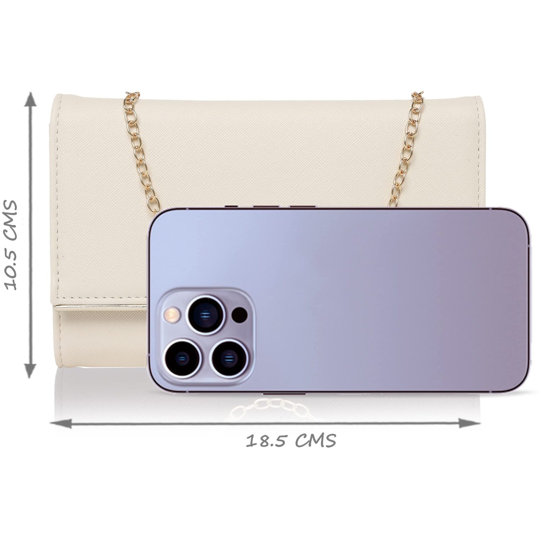 Lavie Women s Small Framed Foldover Clutch | Detachable Chain Sling Strap | Ladies Purse Wallet
