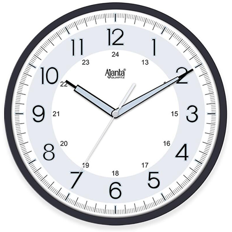 Ajanta Night Glow Radium Plastic Analog Wall Clock (Black, 310X44X310Mm)
