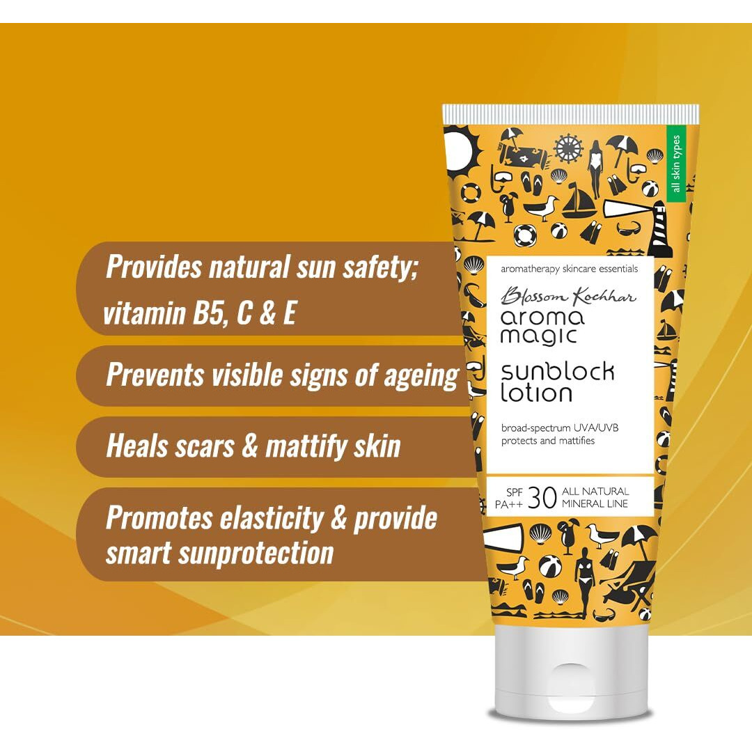 Aroma Magic SPF 30 PA ++ Matte Sunblock Lotion With Broad Spectrum Protection UVA/UVB |For All Skin |100 ml