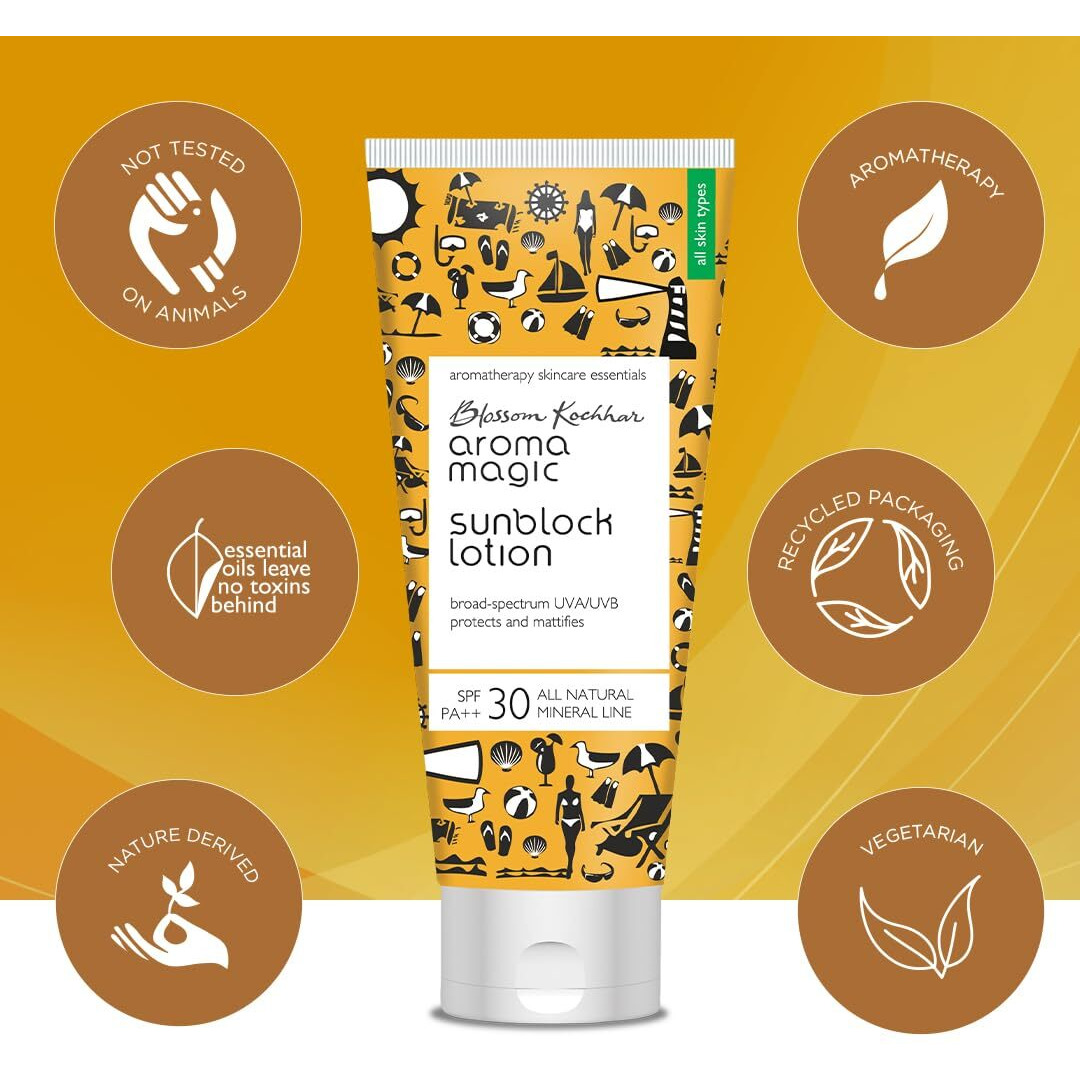 Aroma Magic SPF 30 PA ++ Matte Sunblock Lotion With Broad Spectrum Protection UVA/UVB |For All Skin |100 ml