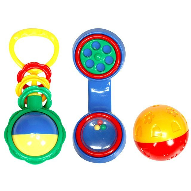 Mee Mee BPA Free Baby Rattles Set, Rattle Gift Set, Made of Food Grade Plastic, Grab Rattles and Soothing Teethers for Babies & Infants, Early Age Toys for Kids, Girls & Boys (Pack of 3, Multicolor)