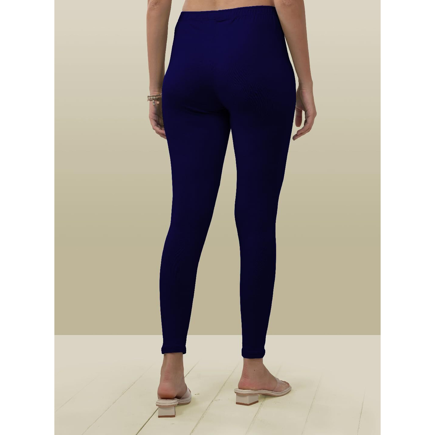 Lyra Women Solid Premium Cotton Ankle Length Leggings | Mid-Waist | Fashionwear