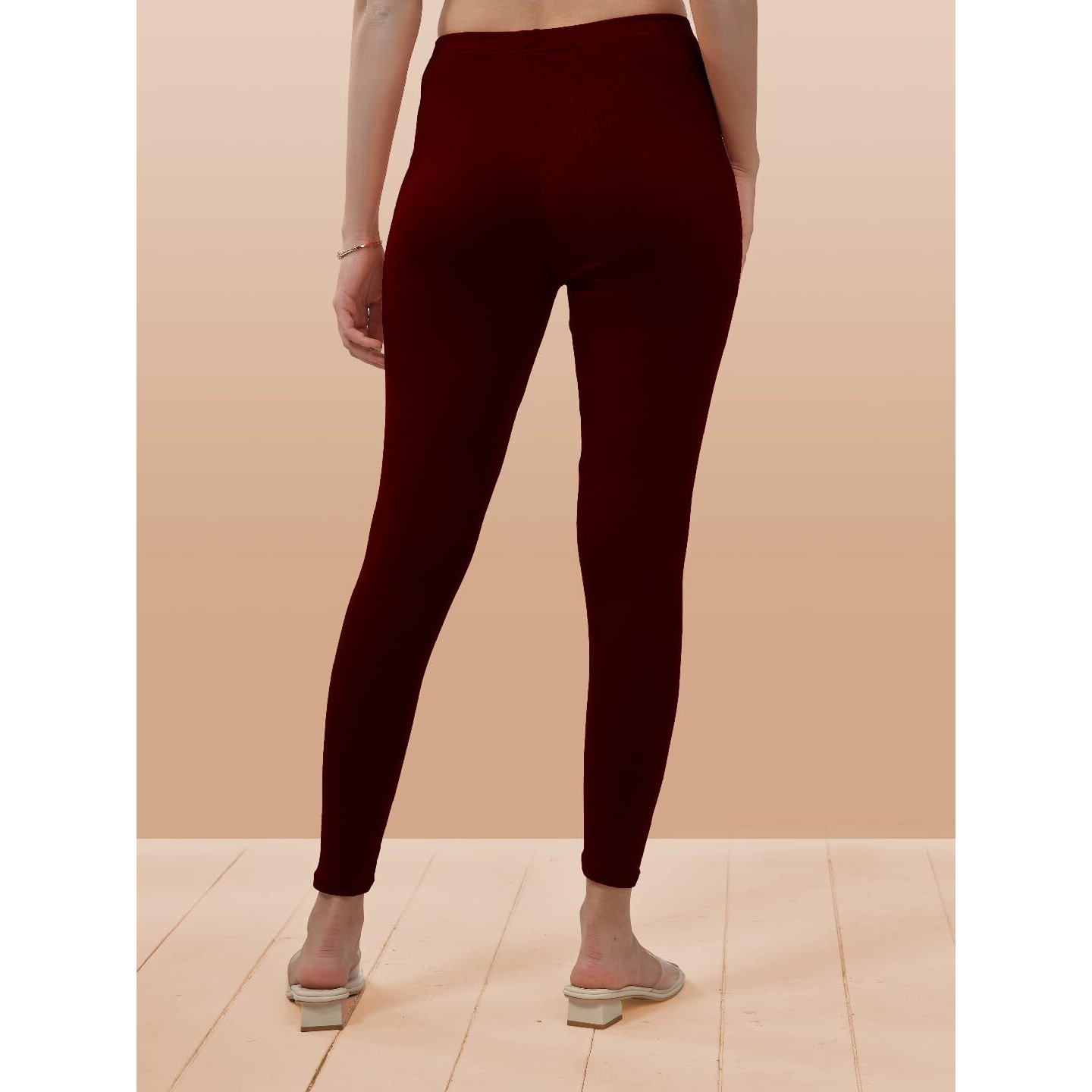 Lyra Women Solid Premium Cotton Ankle Length Leggings | Mid-Waist | Fashionwear