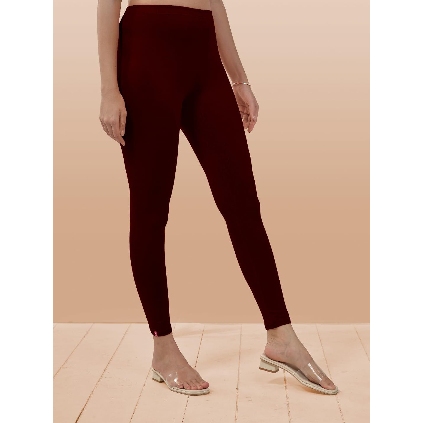 Lyra Women Solid Premium Cotton Ankle Length Leggings | Mid-Waist | Fashionwear
