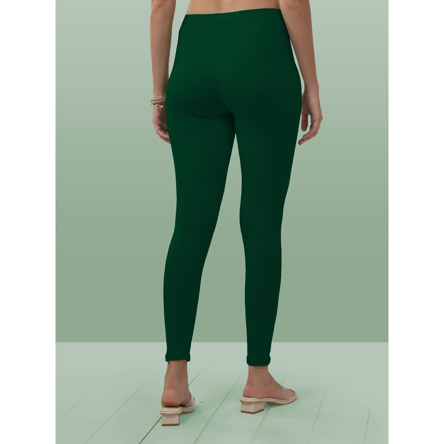 Lyra Women Solid Premium Cotton Ankle Length Leggings | Mid-Waist | Fashionwear