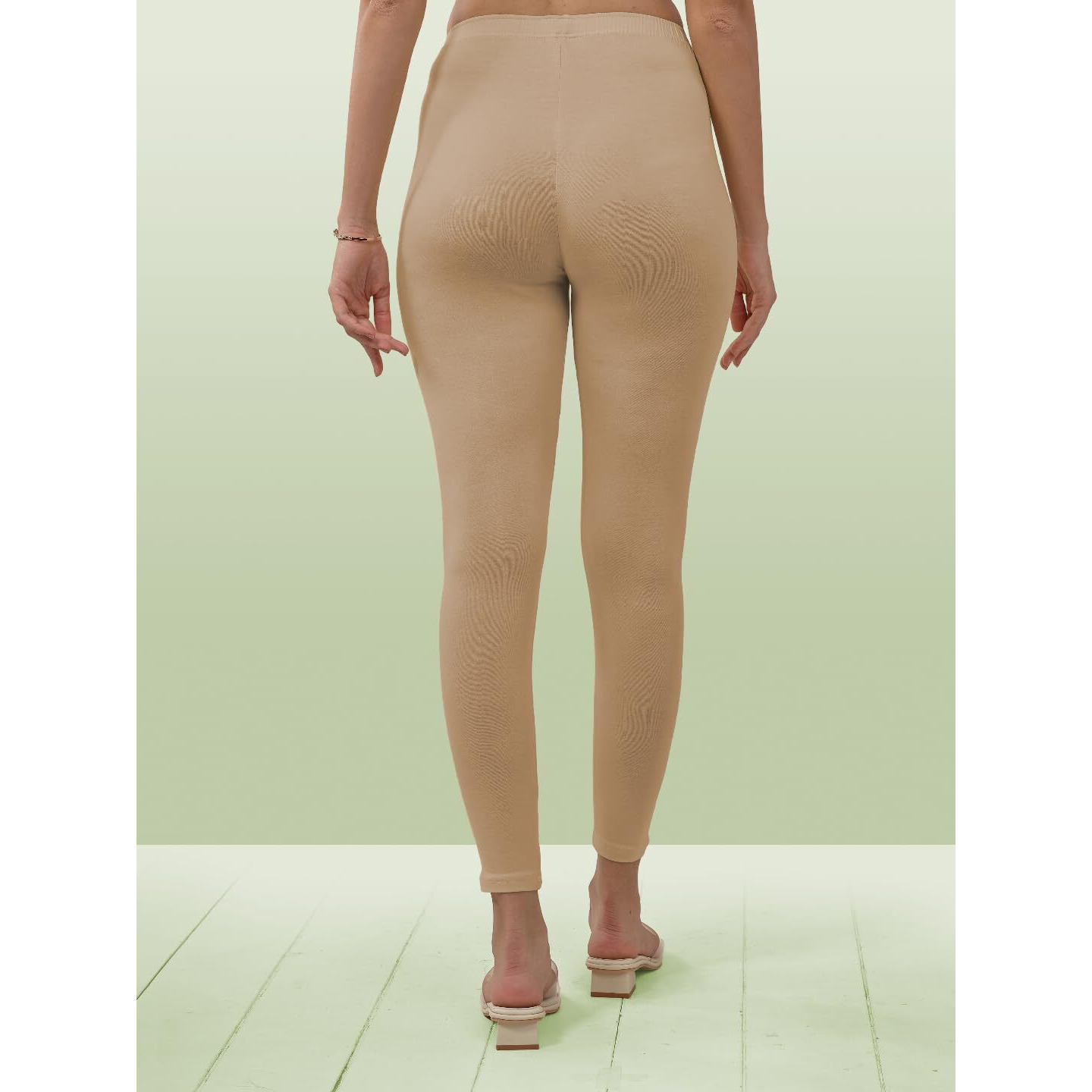 Lyra Women Solid Premium Cotton Ankle Length Leggings | Mid-Waist | Fashionwear