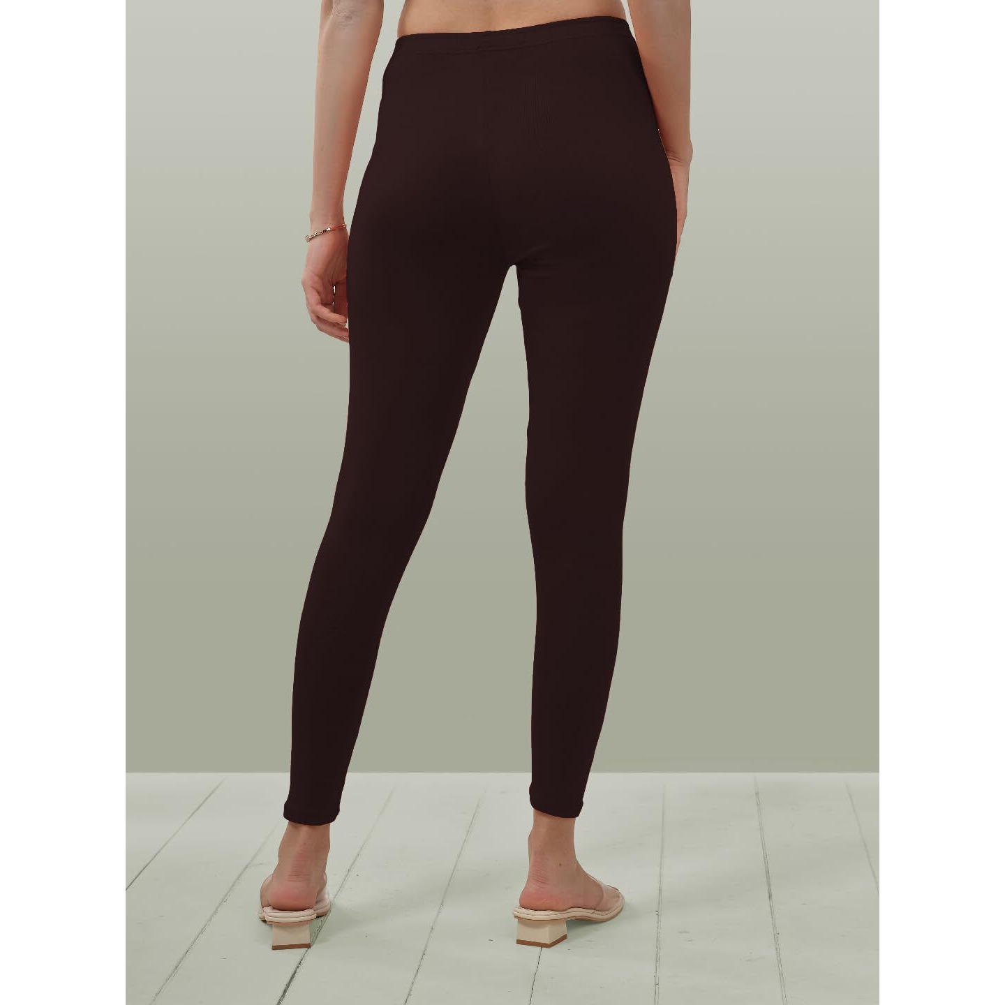 Lyra Women Solid Premium Cotton Ankle Length Leggings | Mid-Waist | Fashionwear