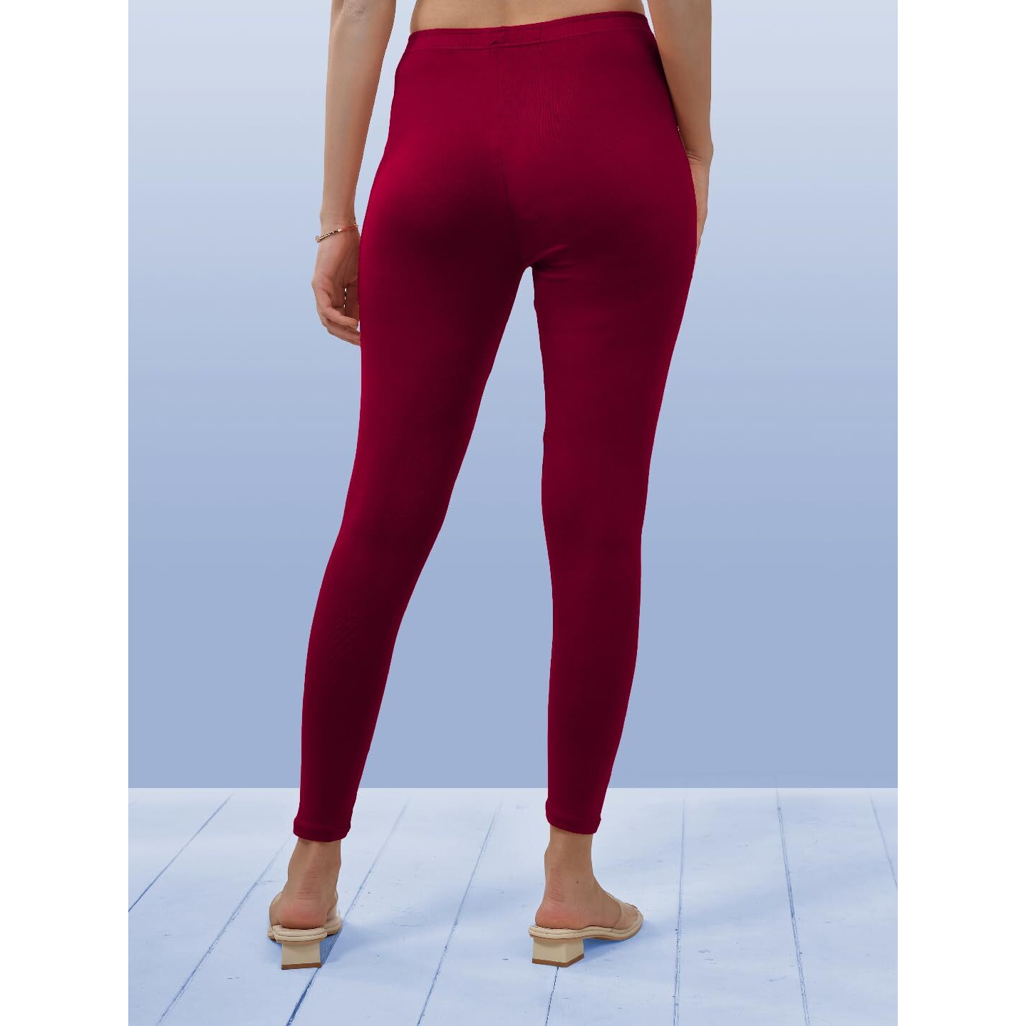 Lyra Women Solid Premium Cotton Ankle Length Leggings | Mid-Waist | Fashionwear