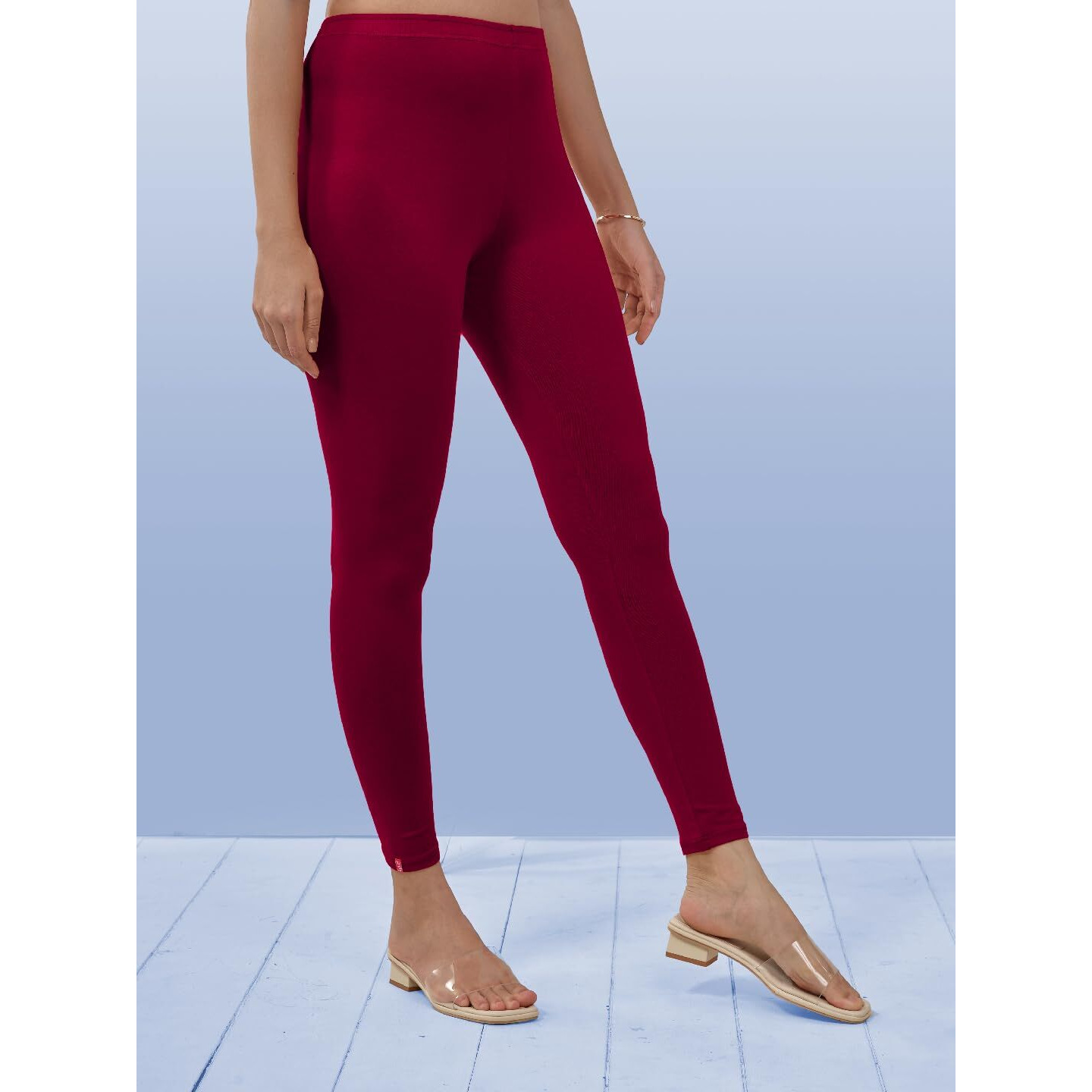 Lyra Women Solid Premium Cotton Ankle Length Leggings | Mid-Waist | Fashionwear