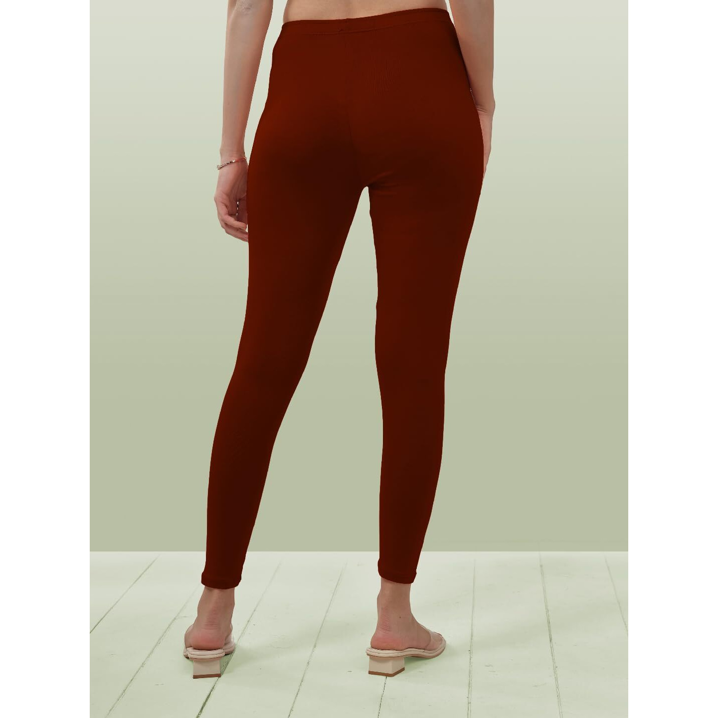 Lyra Women Solid Premium Cotton Ankle Length Leggings | Mid-Waist | Fashionwear
