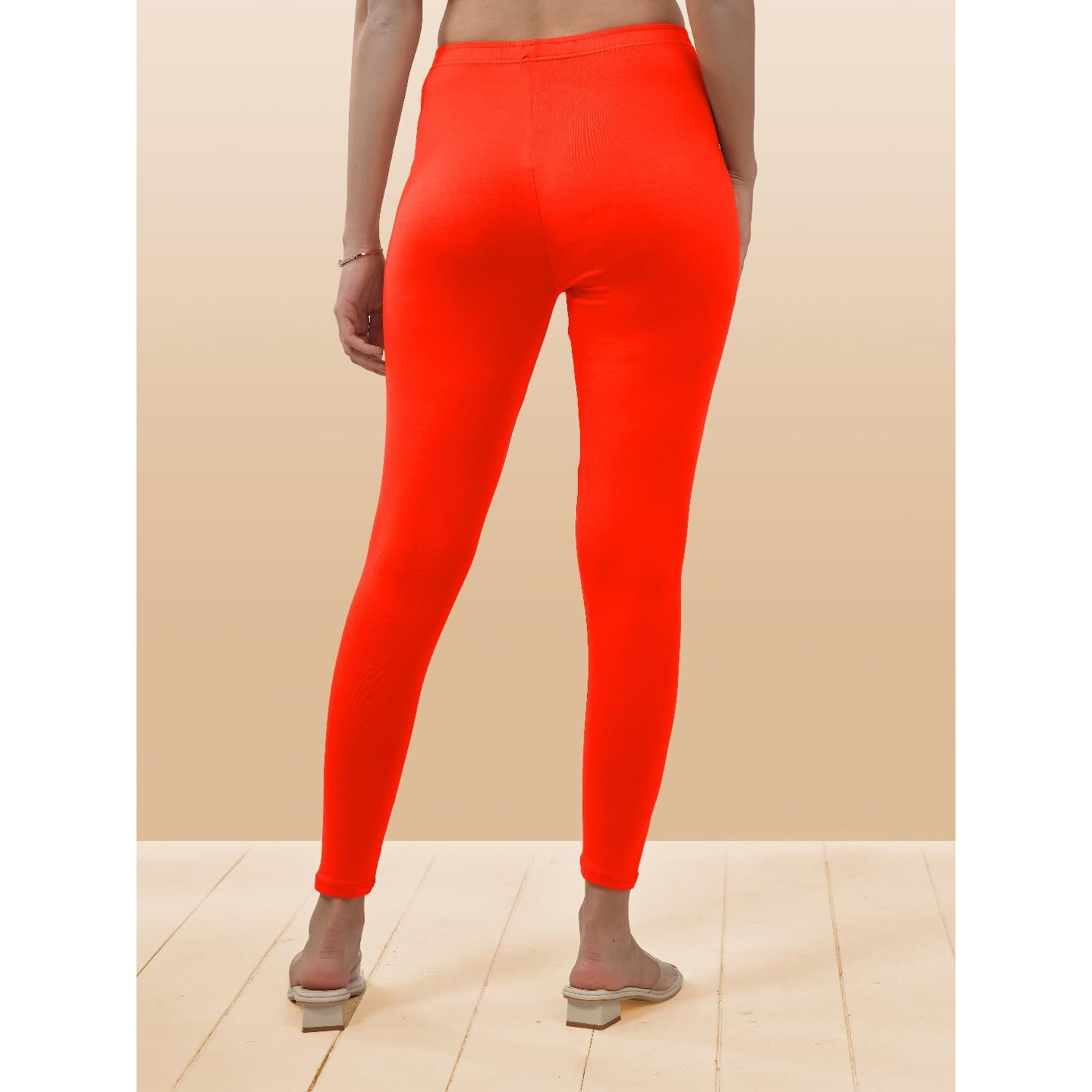 Lyra Women Solid Premium Cotton Ankle Length Leggings | Mid-Waist | Fashionwear