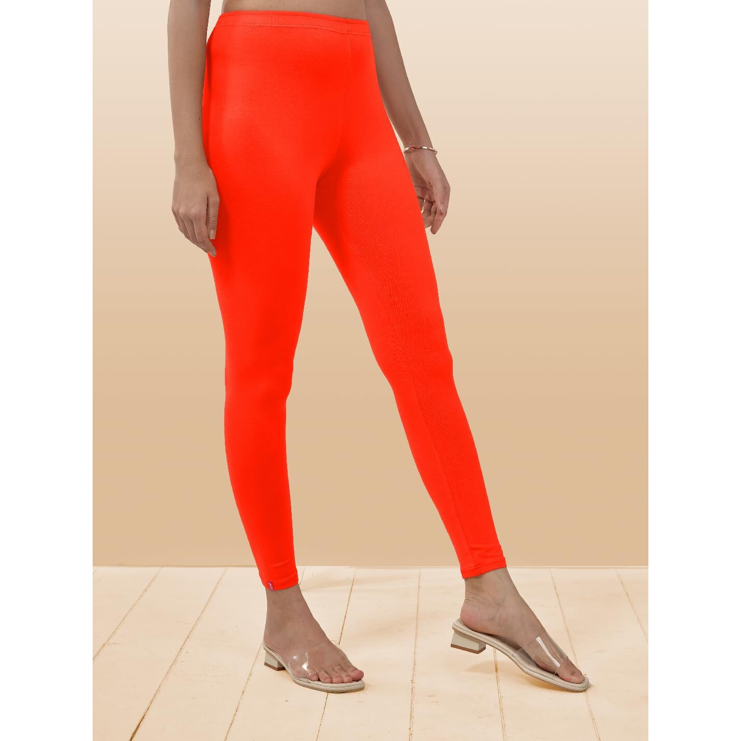Lyra Women Solid Premium Cotton Ankle Length Leggings | Mid-Waist | Fashionwear
