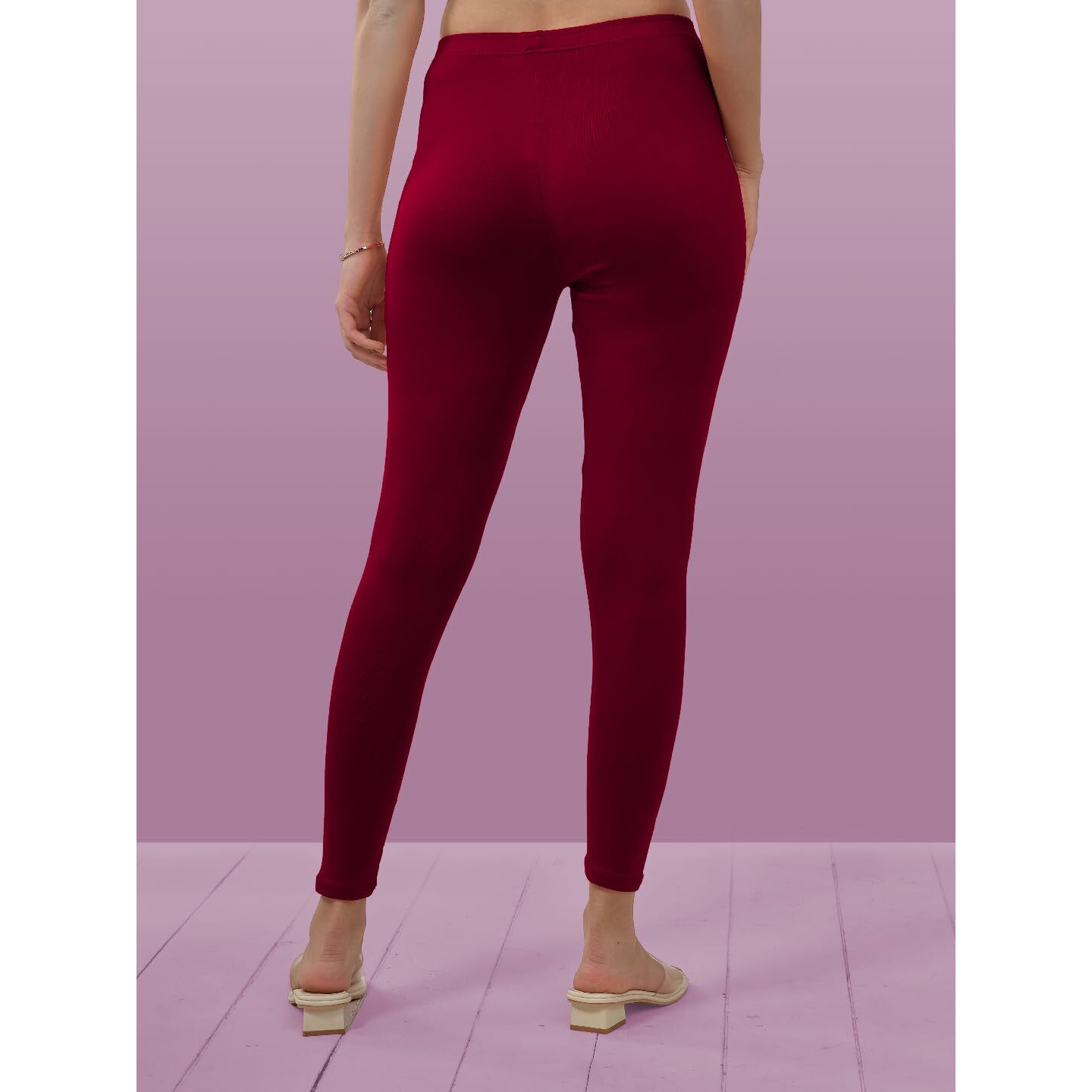 Lyra Women Solid Premium Cotton Ankle Length Leggings | Mid-Waist | Fashionwear
