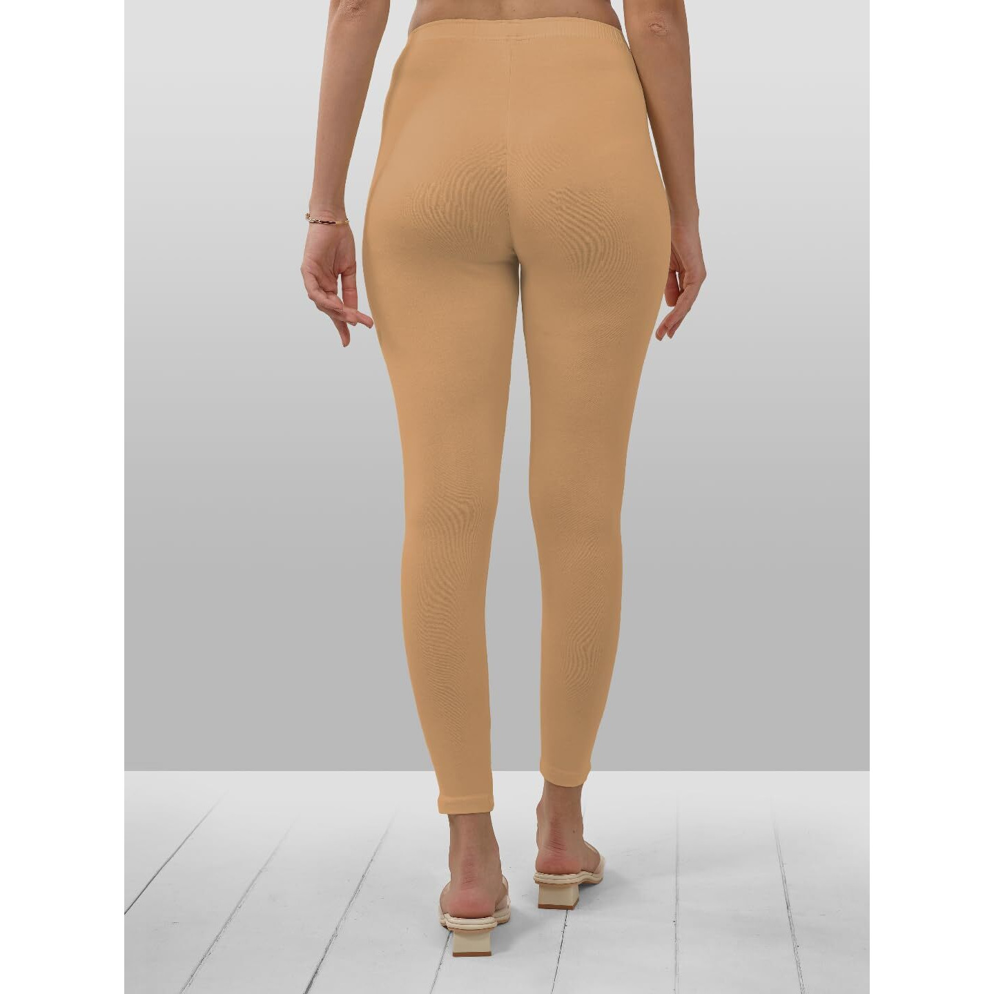 Lyra Women Solid Premium Cotton Ankle Length Leggings | Mid-Waist | Fashionwear