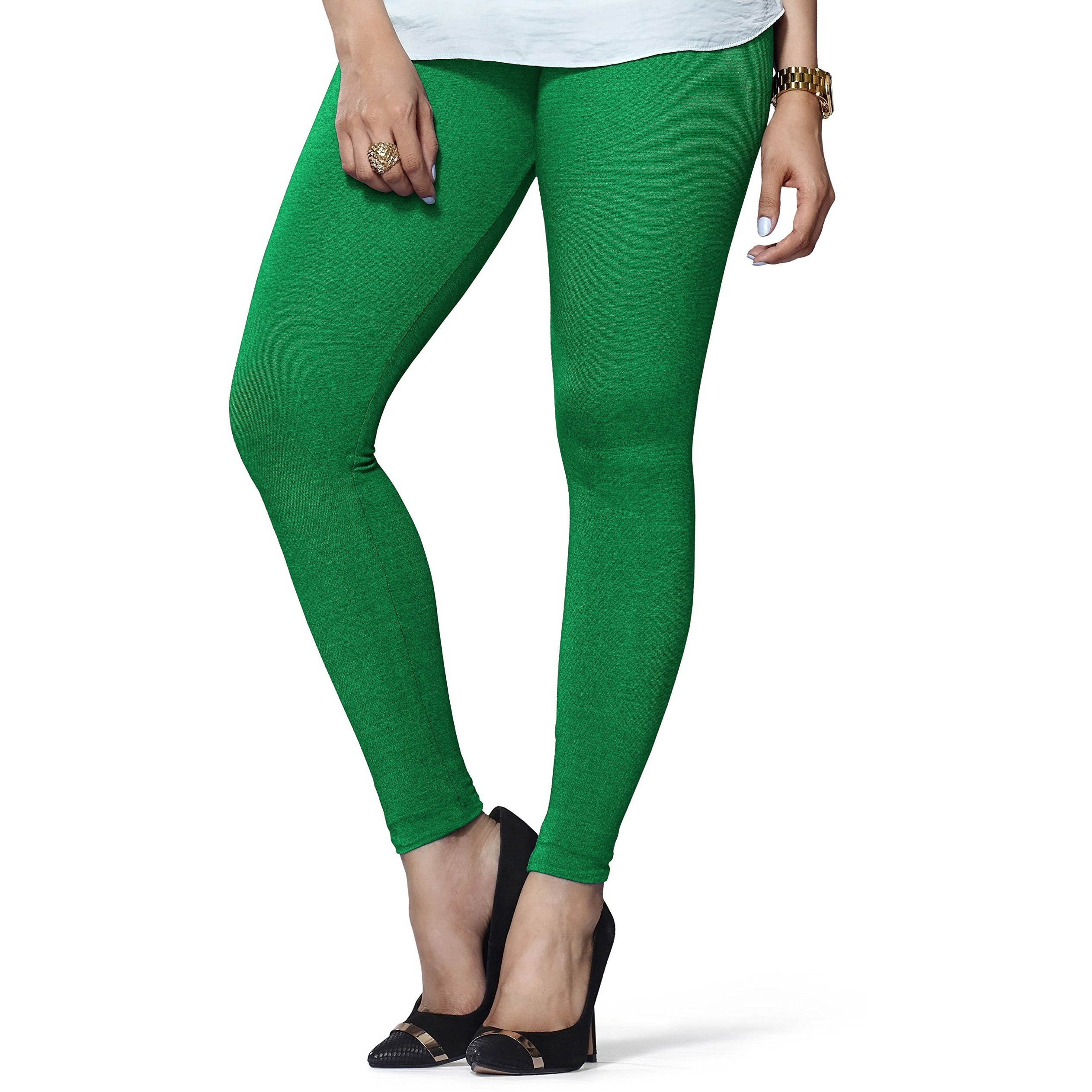 Lyra Women Solid Premium Cotton Ankle Length Leggings | Mid-Waist | Fashionwear Rani