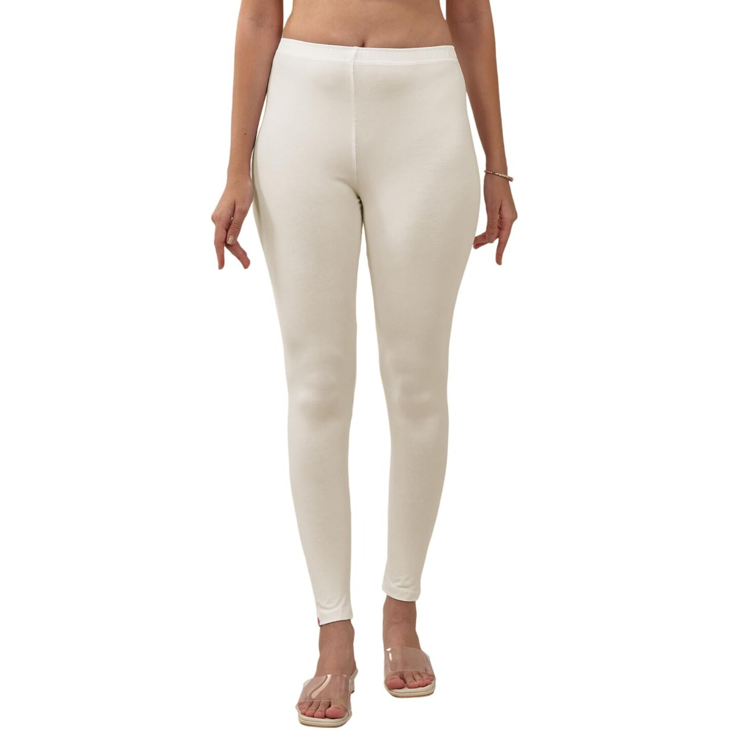 Lyra Women Solid Premium Cotton Ankle Length Leggings | Mid-Waist | Fashionwear