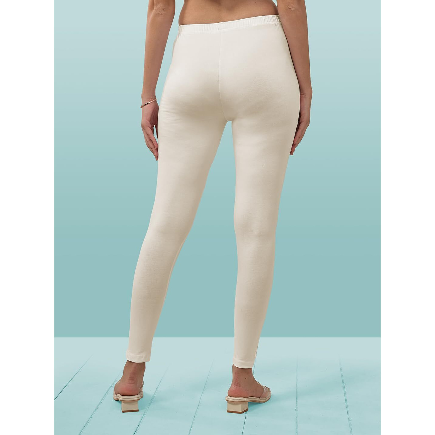 Lyra Women Solid Premium Cotton Ankle Length Leggings | Mid-Waist | Fashionwear