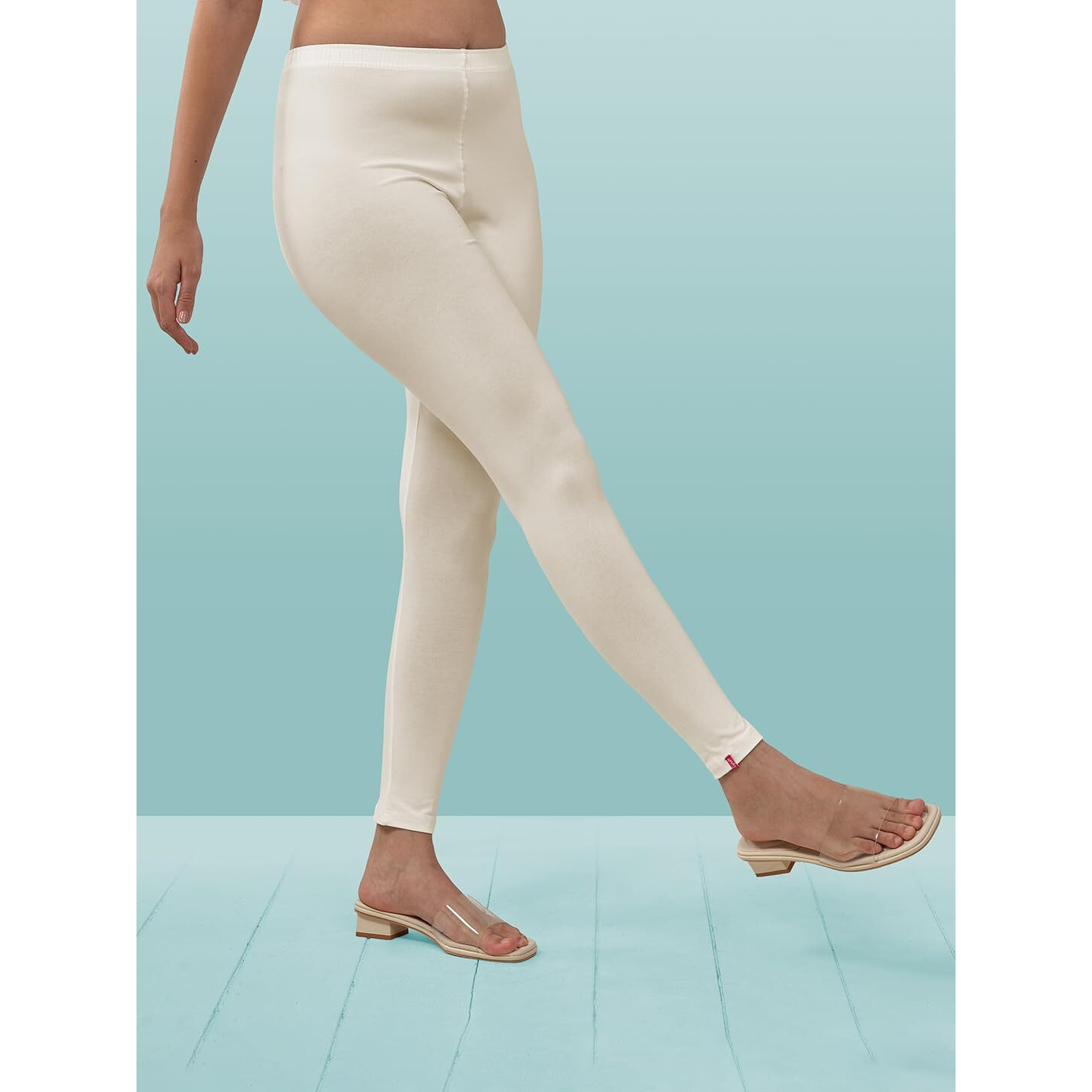 Lyra Women Solid Premium Cotton Ankle Length Leggings | Mid-Waist | Fashionwear