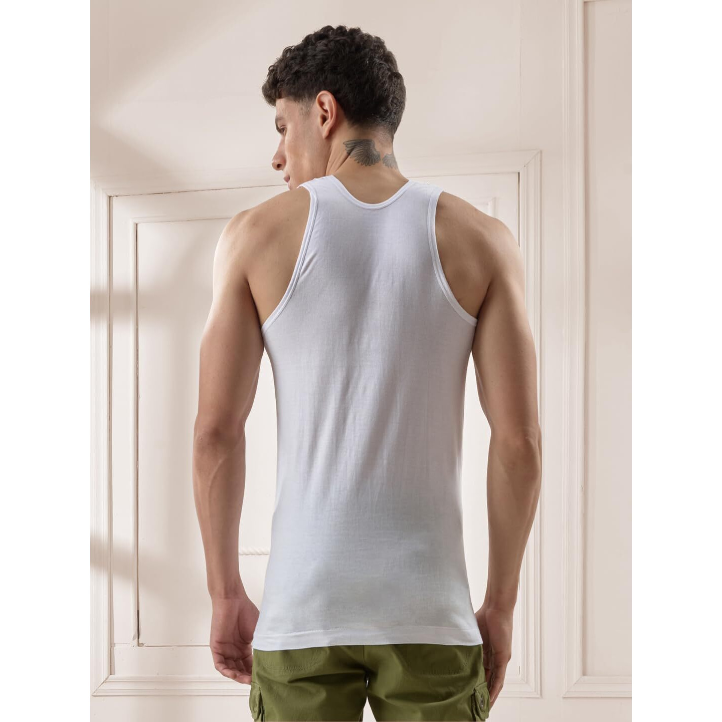 LUX VENUS Men s Cotton Vest (Pack of 3) (75) White